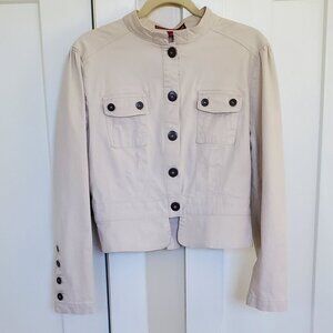 SO Brand, Cream Fitted Denim Jacket, Fitted. Size L